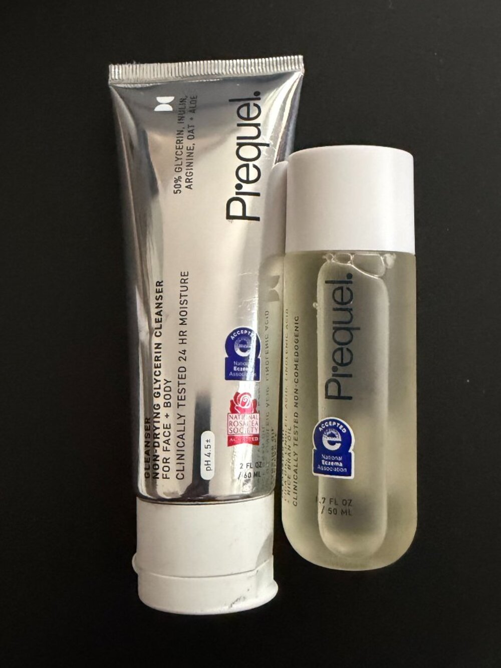 Prequell brand Face / Body Wash & Oil Cleanser Travel Set